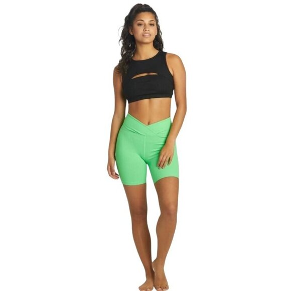 Year Of Ours Ribbed Cutout Sports Bra Black XS Nylon/Spandex $75 NWT - Picture 8 of 8